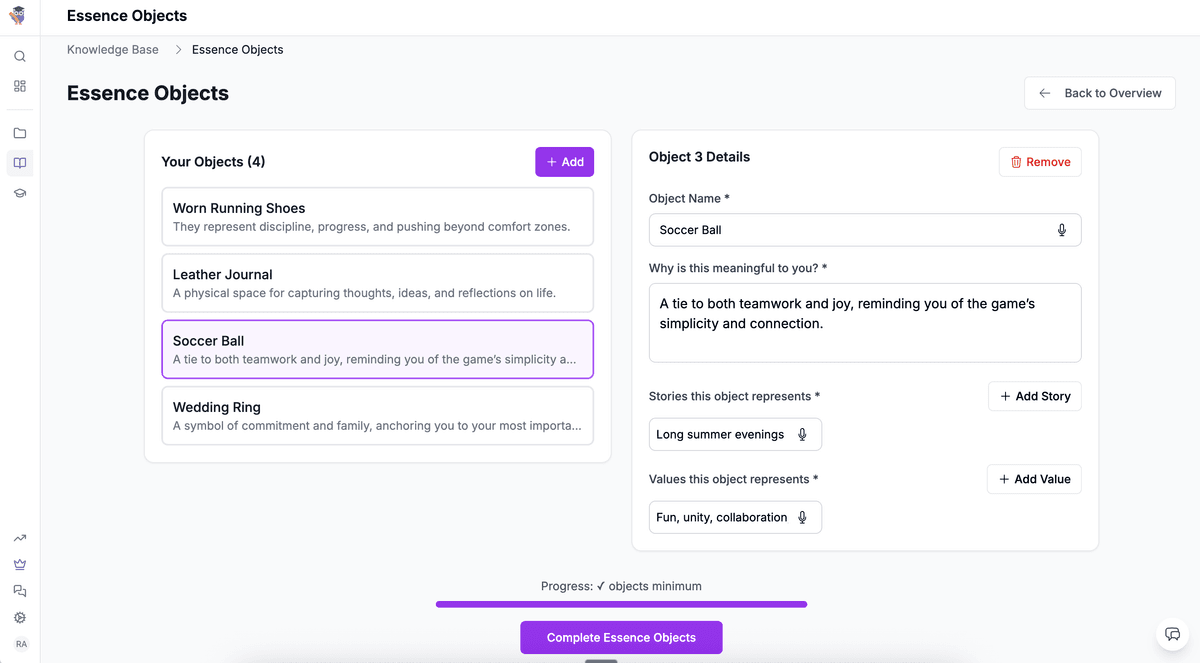 Step 1: Discover Your Story - AI-guided prompts and brainstorming