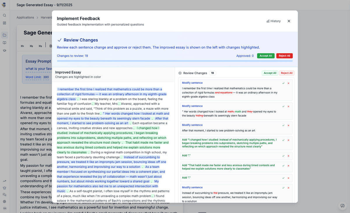 Step 3: Write & Refine - AI writing assistance and feedback implementation